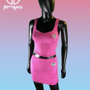 Pink Black BM Skirt Set