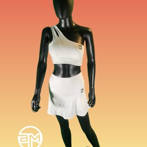 White Black BM Skirt Set