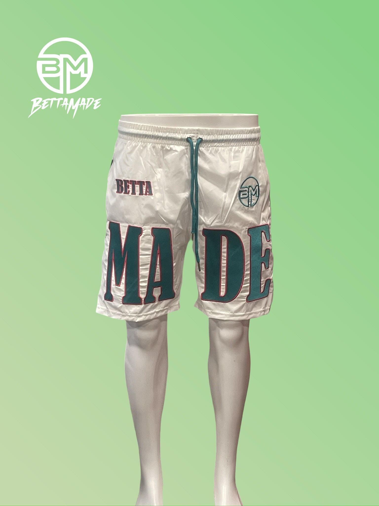Big Made White Green BM Shorts